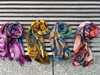 Blue Multi Circles Silk Scarf