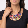 Multi Sea Stone Triple Strand Necklace