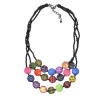 Multi Sea Stone Triple Strand Necklace
