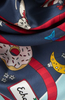 Ornament Collection Silk Square Scarf- Navy Multi