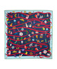 Ornament Collection Silk Square Scarf- Navy Multi