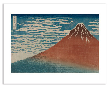 Hokusai Red Fuji Matted Print MFA Boston Shop Gifts from the Museum