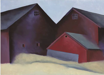 O'Keeffe Ends Of Barns Matted Print
