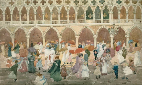 Prendergast Sunlight on the Piazzetta
