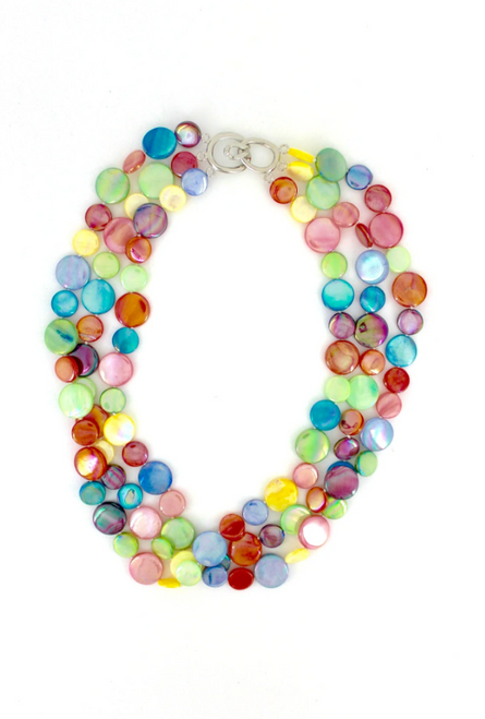 Mother of Pearl 3-Strand Necklace Fruit Salad