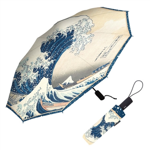 Hokusai Great Wave Folding Travel Umbrella