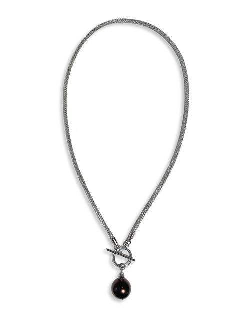 Brown Pearl Single Drop Necklace