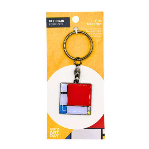 Keychain Mondrian Composition II in Red Blue and Yellow