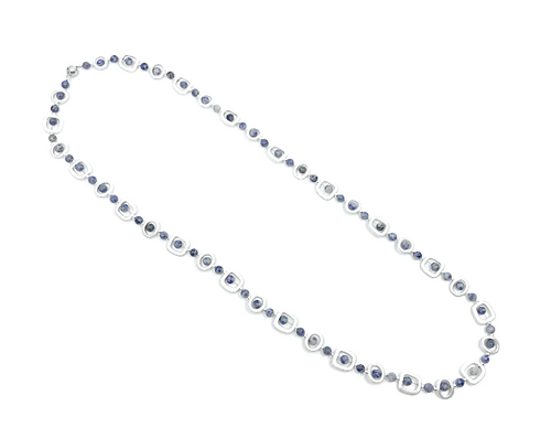 Long Geometric with Blue Lapis Necklace