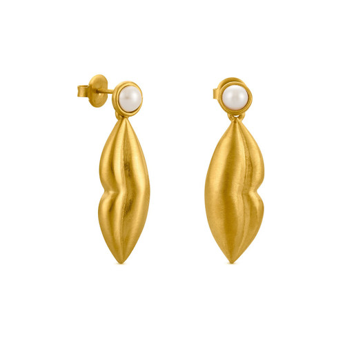 Dali Lips Gold Drop Earrings