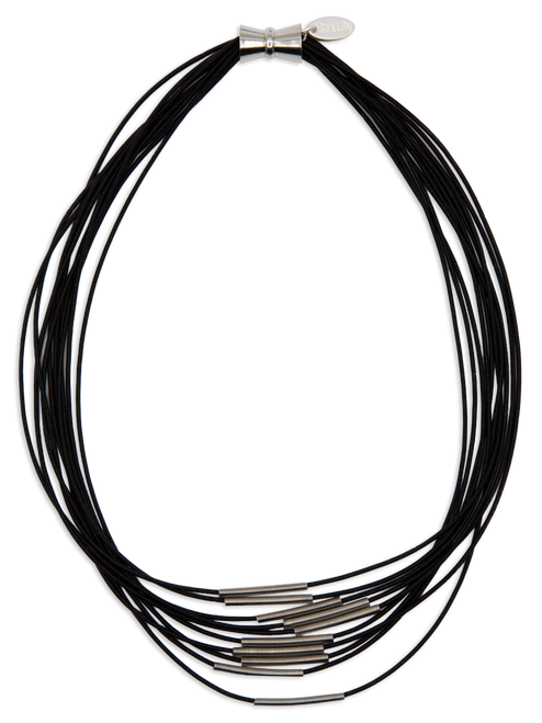 Black Multi Strand Piano Wire Necklace