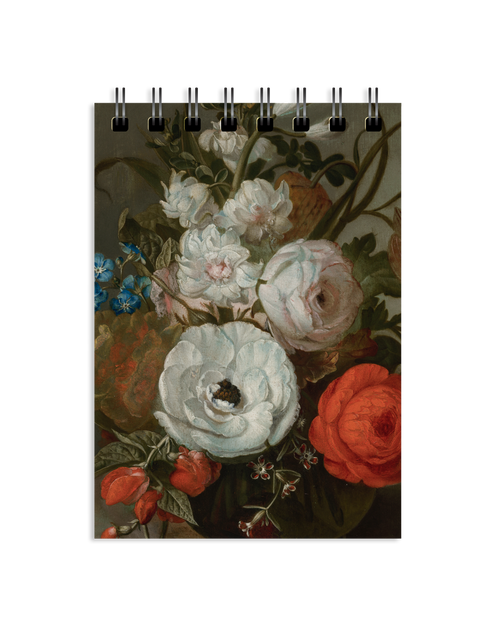 Ruysch Still Life of Flowers in a Glass Vase Small Spiral Notebook