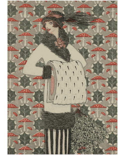 MFA Holly Leaves and Mushrooms Holiday Cards