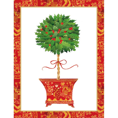 Holly Topiary Holiday Cards