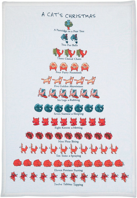 Cats Christmas Teatowel
