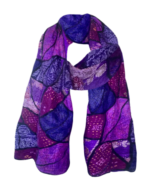 Purple Patchwork Scarf