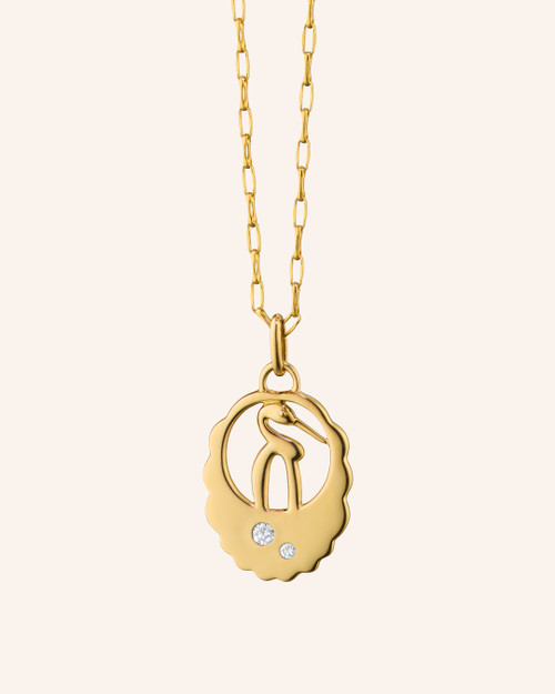 Crane Charm Necklace