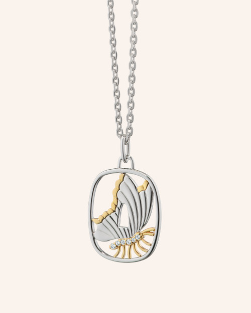 Sculpted Butterfly Charm Necklace