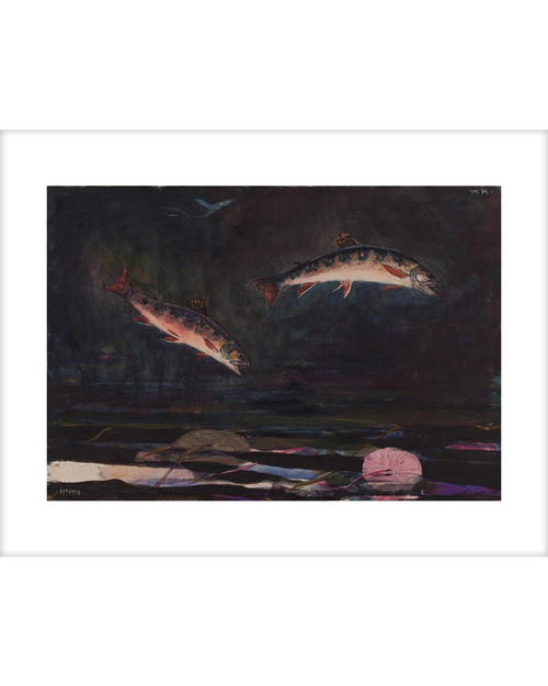 Homer Leaping Trout 11x14 Matted
