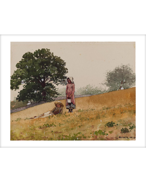 Homer Boy and Girl on a Hillside 11x14 Matted