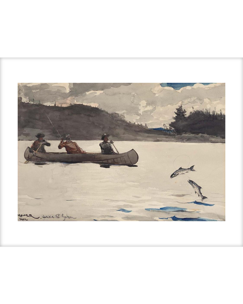 Homer Fishing for Ouananiche 11x14 Matted Homer Fishing for Ouananiche 11x14 Matted