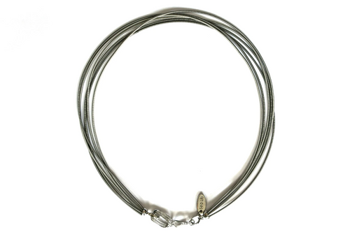 Silver & Slate Necklace with Bling Closure