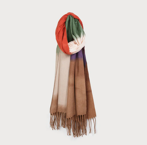 Watercolor Mix Multi Scarf Terracotta