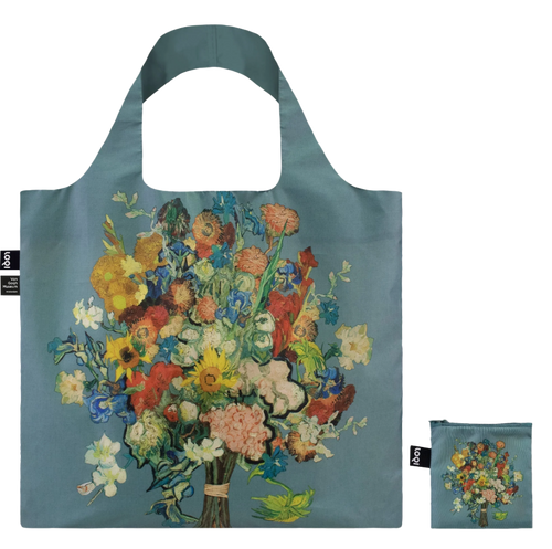 Van Gogh Floral Bouquet Tote Bag - Blue