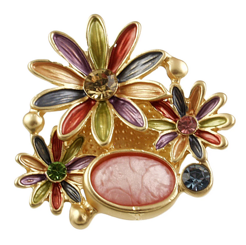 Multi Floral Brooch