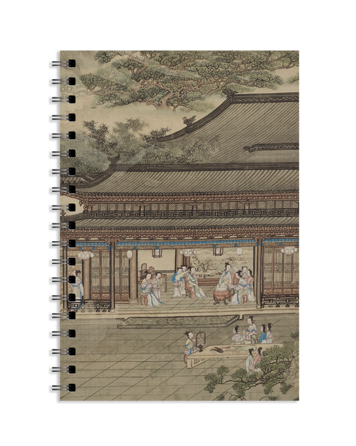 Elegant gathering in a secluded garden Spiral Notebook