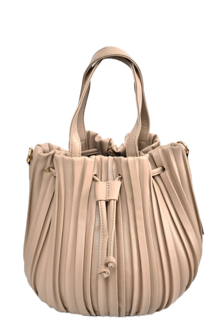 Pleated Bucket Bag Camel