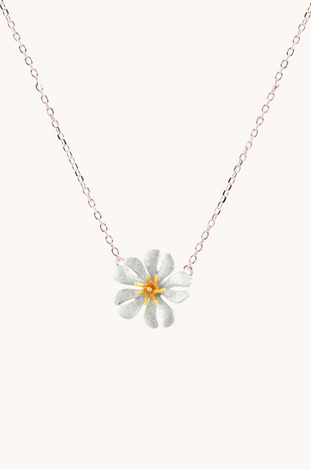 Silver Parijatak Floral Necklace