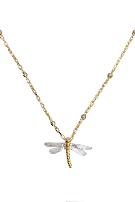 Dual Tone Dragonfly Necklace