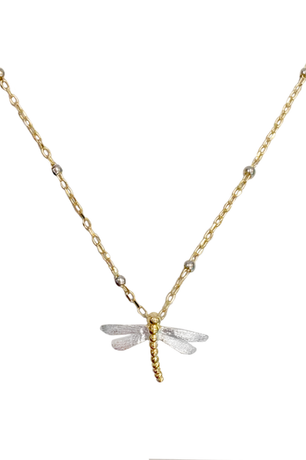 Dual Tone Dragonfly Necklace