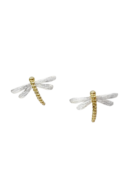 Dual Tone Dragonfly Earrings