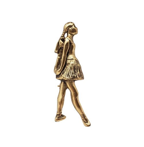 Degas Ballet Dancer Brooch - Gold