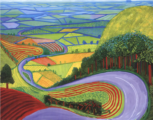 David Hockney, Garrowby Hill 8 x 10 Matted Print