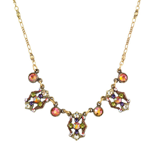 Gold Multi Crystal Necklace