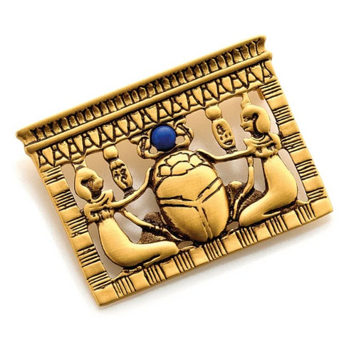 Egyptian Scarab with Lapis Brooch