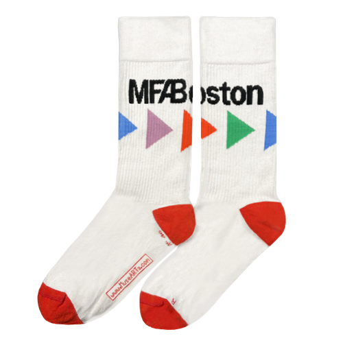 MFA Boston Colorful Arrows Socks- White, Women's Socks