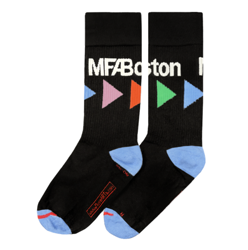 MFA Boston Colorful Arrows Socks- Black, Men's Socks