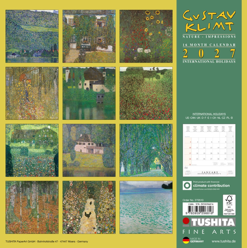 Klimt Nature 2027 Wall Calendar