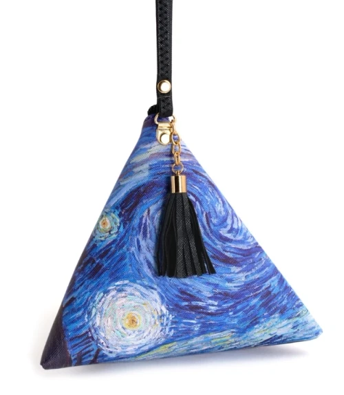 Van Gogh Starry Night Triangle Clutch Purse