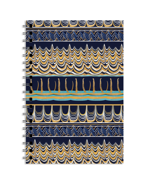 Zigzag Water Large Spiral Notebook