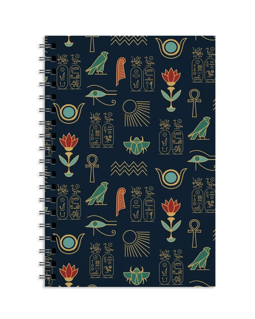 Egyptian Icons Large Spiral Notebook
