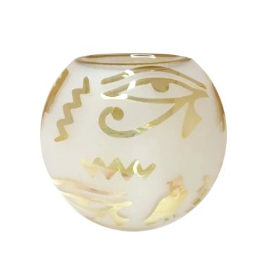 Hieroglyphs Candle Holder Yellow