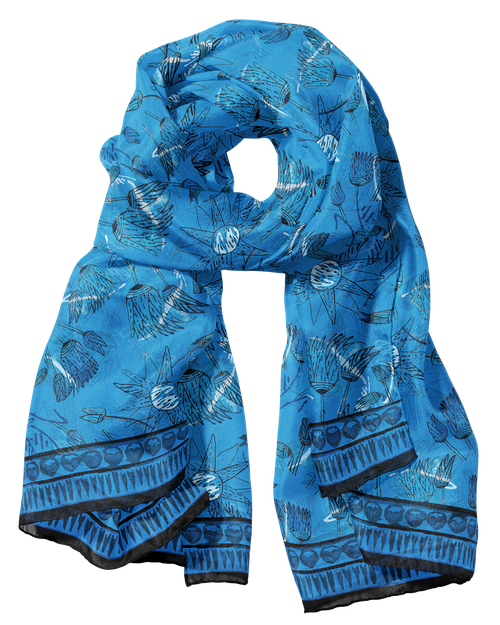 Lotus Oblong Scarf with Border