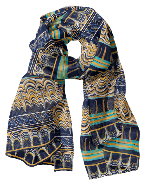Zigzag Water Oblong Scarf
