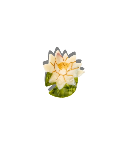 Hand Painted Lotus Hair Clip