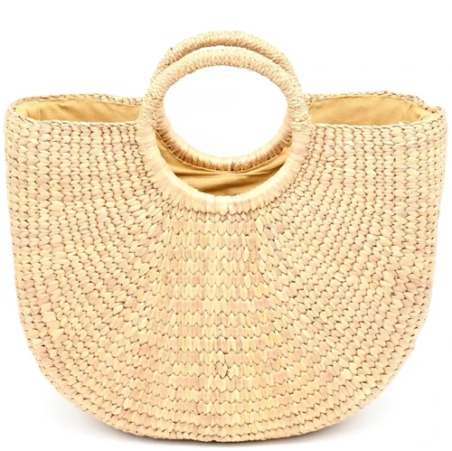 Water Hyacinth Crescent Tote Bag- Medium